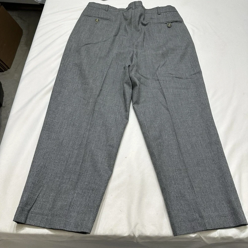 Tommy‎ Hilfiger Mens Relaxed fit Wool Dress Pants Grey Solid